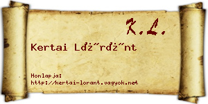 Kertai Lóránt névjegykártya